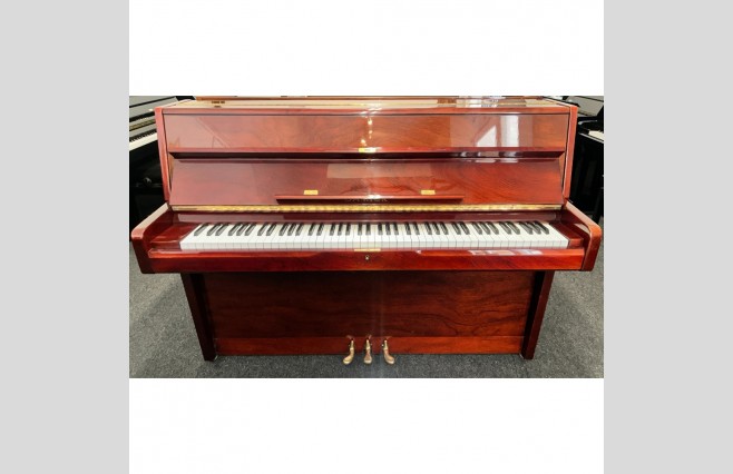 Samick Polished Red Mahogany Modern Upright Piano, Used - All Inclusive Premium Package (SN:794025) - Image 1